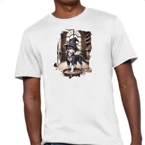 Camiseta Unissex Gato Bruxo da Fortuna - Imagem 4