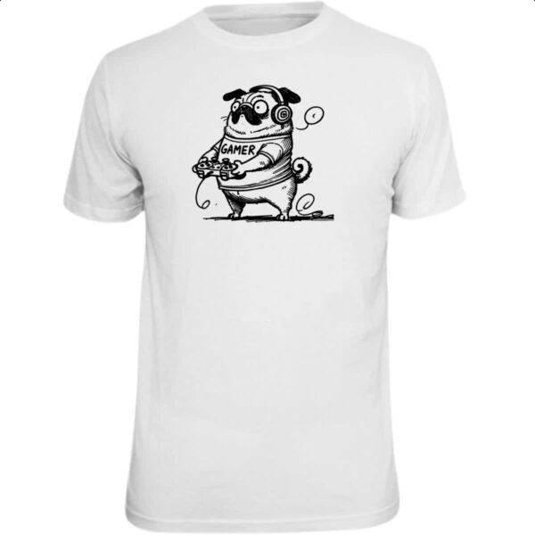 Camiseta Unissex Pug Gamer