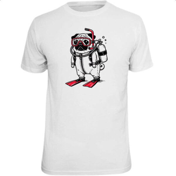 Camiseta Unissex Pug Mergulhador