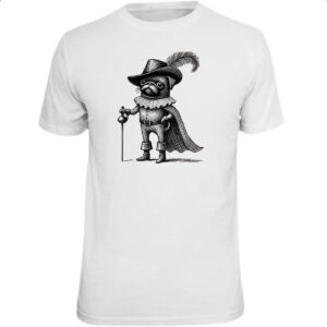 Camiseta Unissex Pug Mosqueteiro