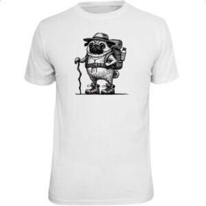 Camiseta Unissex Pug aventureiro