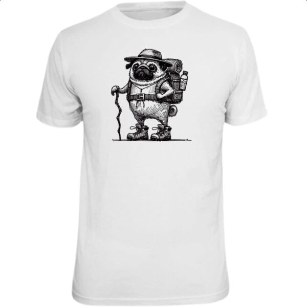 Camiseta Unissex Pug aventureiro