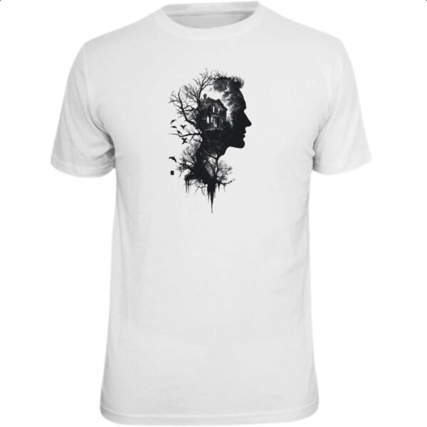 Camiseta Unissex Silhueta Cabana na Floresta