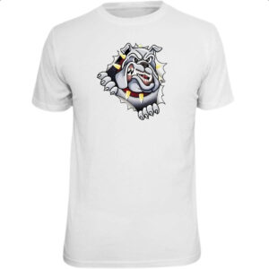 Camiseta Unissex Bulldog rasgando a camisa