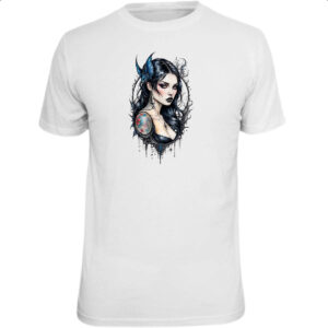 Camiseta Unissex Vampira watercolor ilustracao