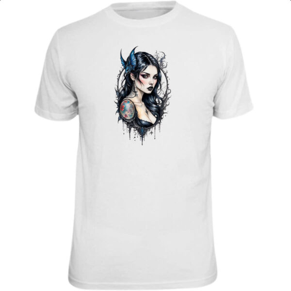 Camiseta Unissex Vampira watercolor ilustracao