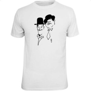 Camiseta Unissex Gordo e o magro linear art