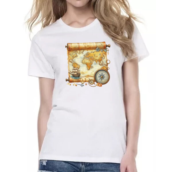 Camiseta Baby Look Mapa travel art - Imagem 2