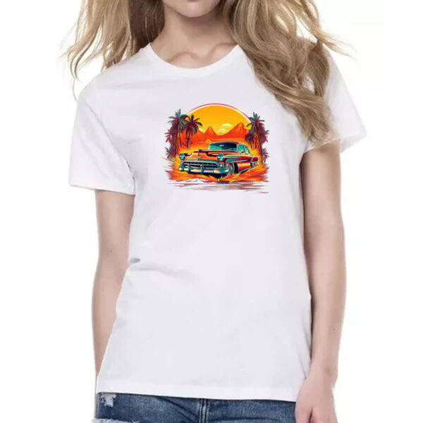 Camiseta Baby Look Vintage Carro Classico 07 - Imagem 2
