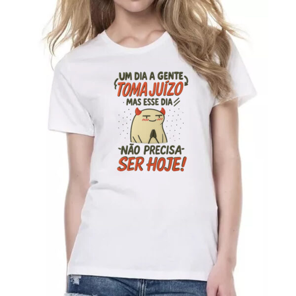 Camiseta Baby Look Um dia a gente toma juizo Flork - Imagem 2