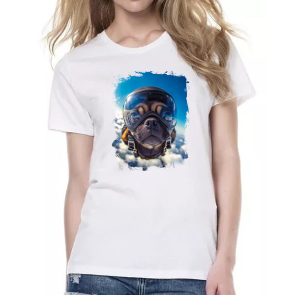 Camiseta Baby Look Pug paraquedista - Imagem 2