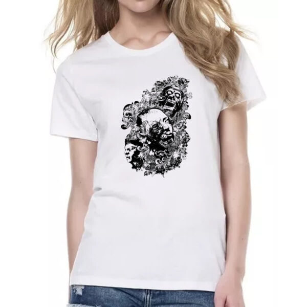 Camiseta Baby Look Zumbis psicodelico arte - Imagem 2