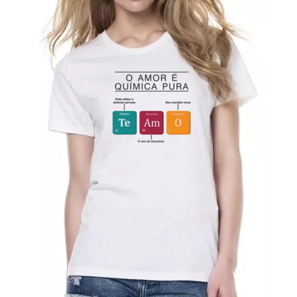 Camiseta Baby Look Amor quimica pura - Imagem 2