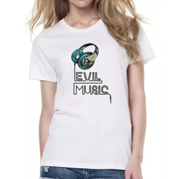 Camiseta Baby Look Evil Music - Imagem 2