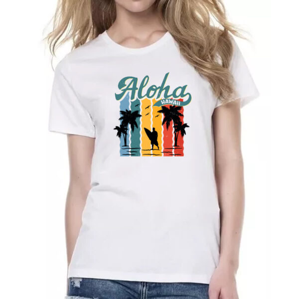 Camiseta Baby Look Aloha Hawaii Vintage Style - Imagem 2
