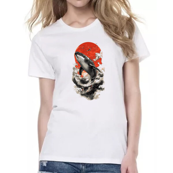 Camiseta Baby Look Baleia sunset japan - Imagem 2