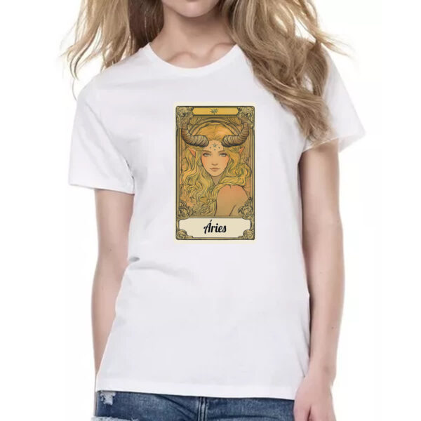 Camiseta Baby Look Carta Taro Signo Aries - Imagem 2