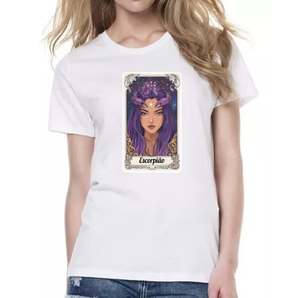 Camiseta Baby Look Carta Taro Signo Escorpiao - Imagem 2