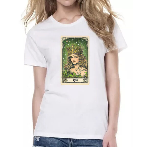 Camiseta Baby Look Carta Taro Signo Leao - Imagem 2
