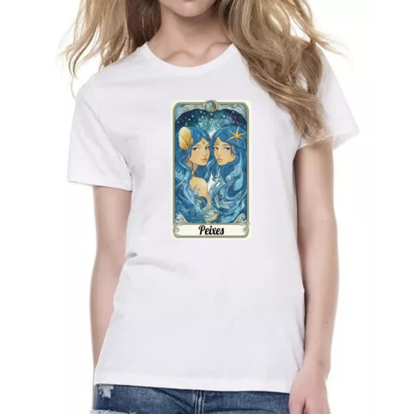 Camiseta Baby Look Carta Taro Signo Peixes - Imagem 2