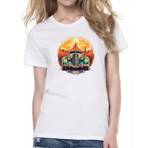 Camiseta Baby Look Vintage Carro Classico 01 - Imagem 2