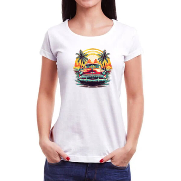 Camiseta Baby Look Vintage Carro Classico 05 - Imagem 3