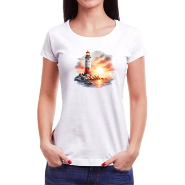 Camiseta Baby Look Farol travel art - Imagem 3