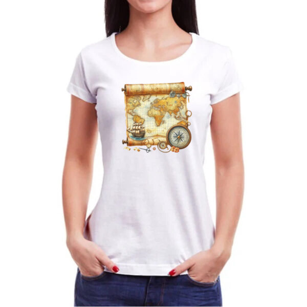 Camiseta Baby Look Mapa travel art - Imagem 3