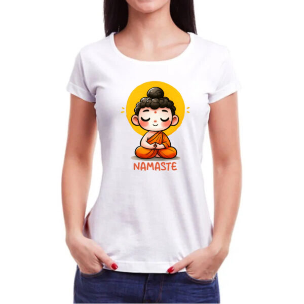 Camiseta Baby Look Namaste Cute Monge - Imagem 3