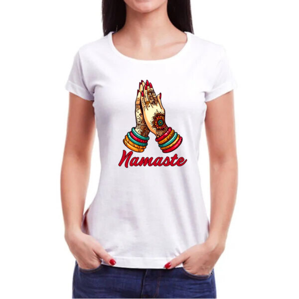 Camiseta Baby Look Namaste Girl Hands - Imagem 3