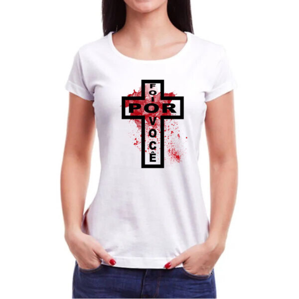 Camiseta Baby Look Gospel foi por voce - Imagem 3