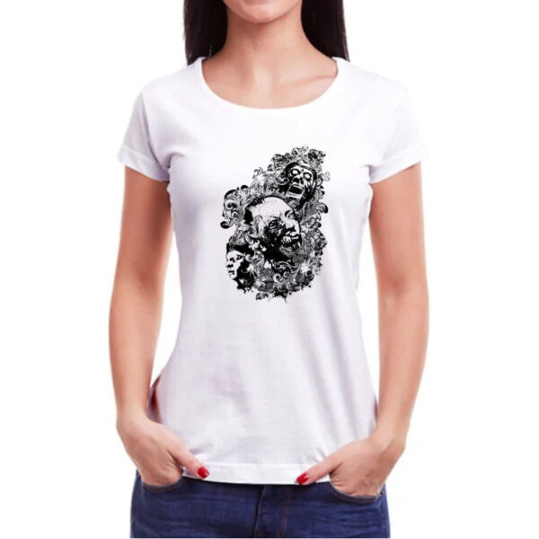 Camiseta Baby Look Zumbis psicodelico arte - Imagem 3
