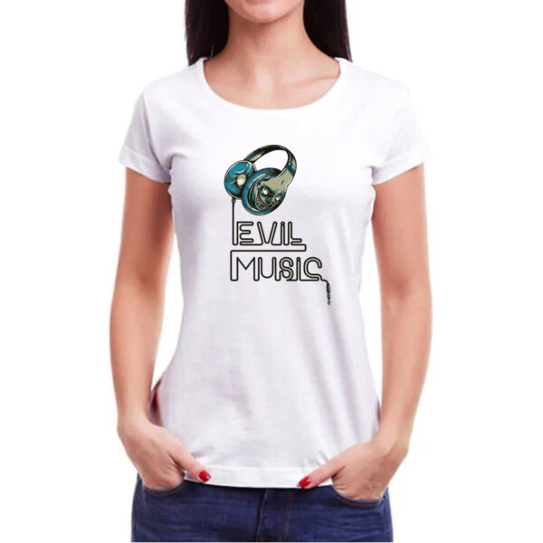 Camiseta Baby Look Evil Music - Imagem 3