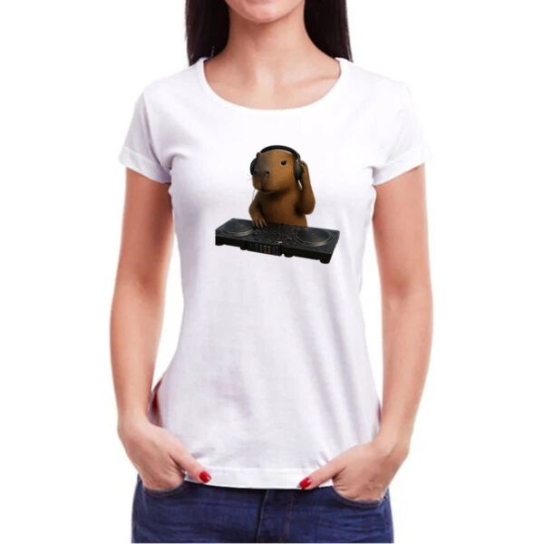 Camiseta Baby Look Capivara DJ - Imagem 3