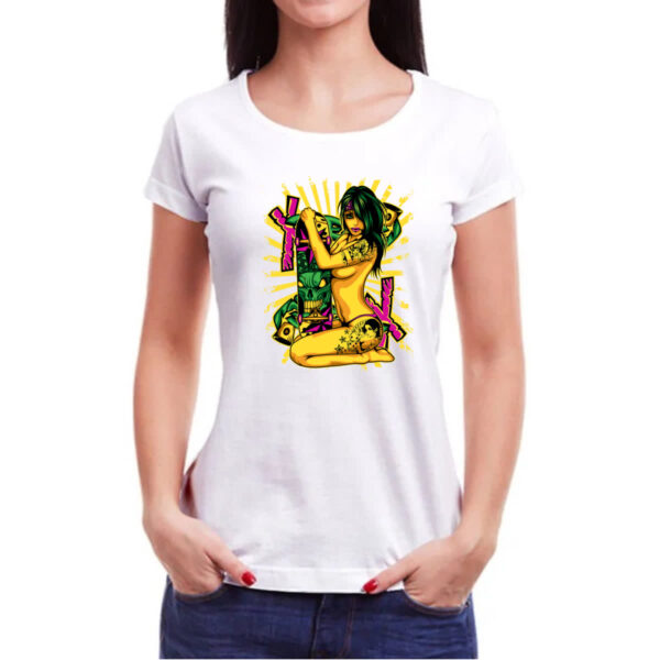 Camiseta Baby Look Gangster Girl Skate - Imagem 3