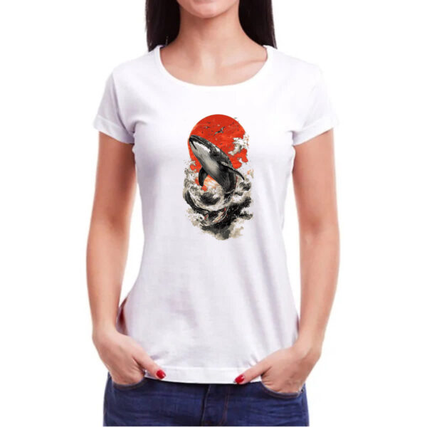 Camiseta Baby Look Baleia sunset japan - Imagem 3