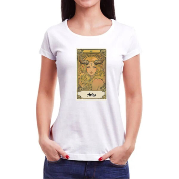 Camiseta Baby Look Carta Taro Signo Aries - Imagem 3
