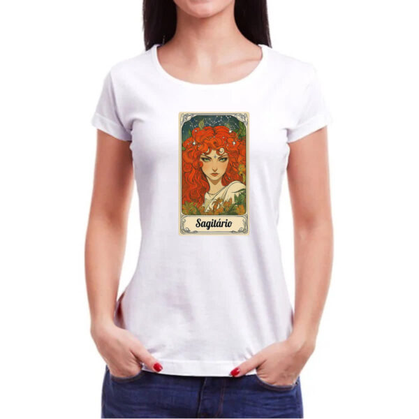 Camiseta Baby Look Carta Taro Signo Sagitario - Imagem 3