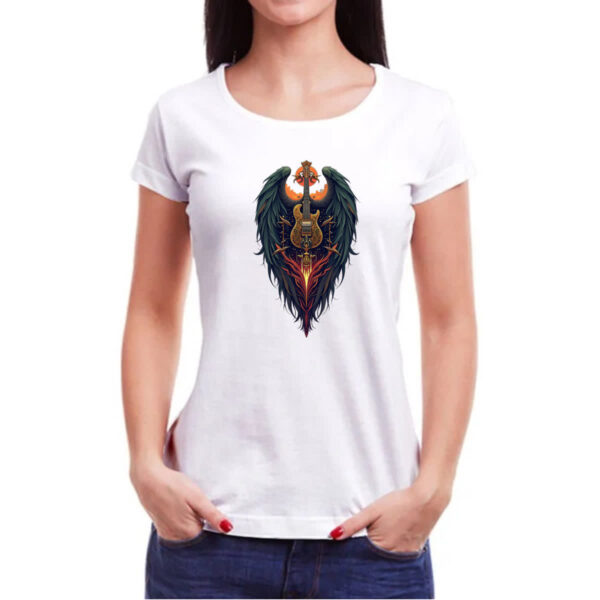 Camiseta Baby Look Guitarra asas - Imagem 3