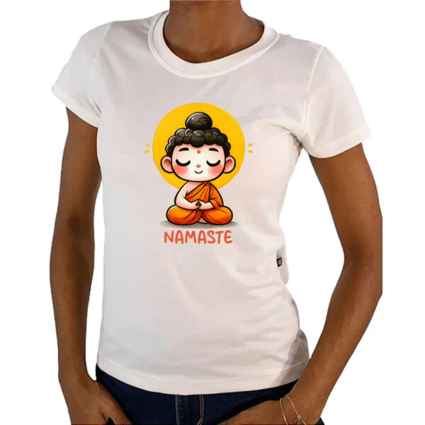 Camiseta Baby Look Namaste Cute Monge - Imagem 4
