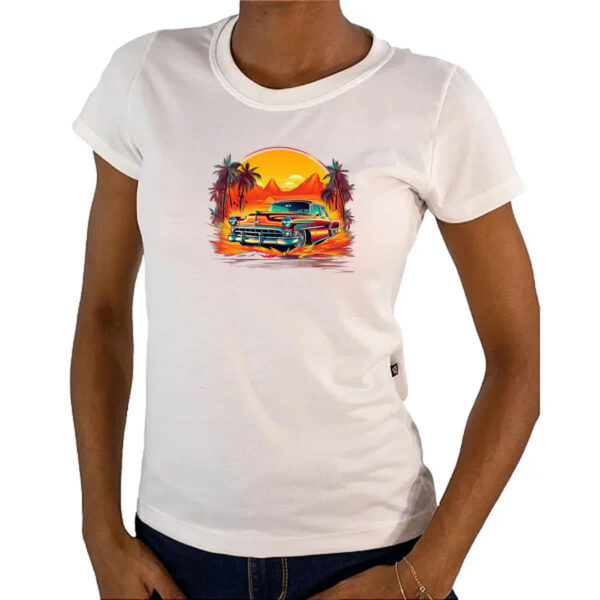 Camiseta Baby Look Vintage Carro Classico 07 - Imagem 4