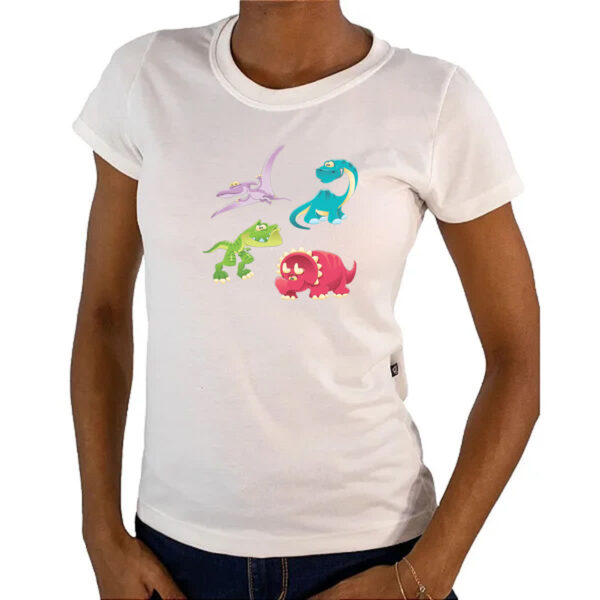 Camiseta Baby Look Cute dinossauros - Imagem 4