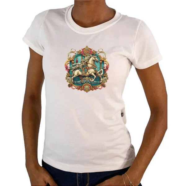 Camiseta Baby Look Vintage Carrossel - Imagem 4