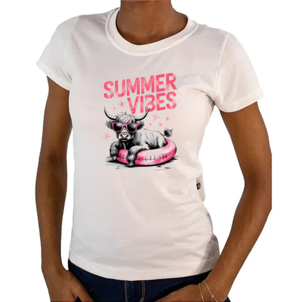 Camiseta Baby Look Vaquinha Summer Vibes - Imagem 4