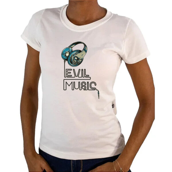 Camiseta Baby Look Evil Music - Imagem 4