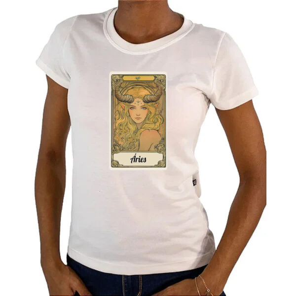 Camiseta Baby Look Carta Taro Signo Aries - Imagem 4