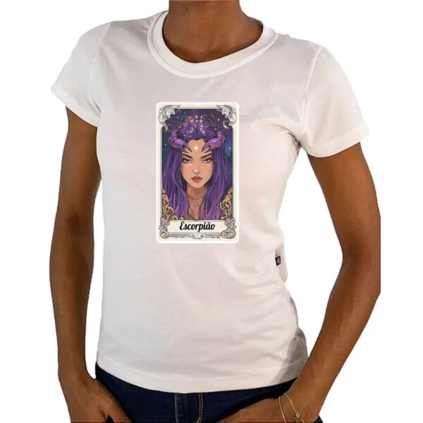 Camiseta Baby Look Carta Taro Signo Escorpiao - Imagem 4