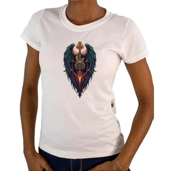 Camiseta Baby Look Guitarra asas - Imagem 4