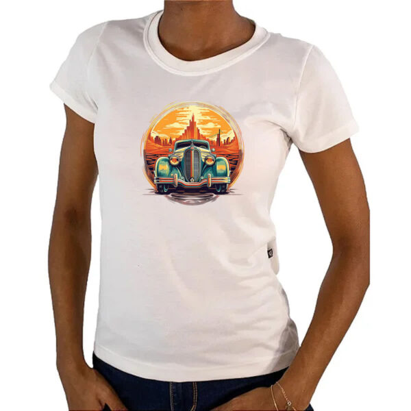 Camiseta Baby Look Vintage Carro Classico 01 - Imagem 4