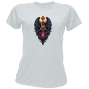 Camiseta Baby Look Guitarra Asas de Anjo